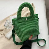 Corduroy Women's Tote Bag Soft Handbag Crossbody Shoulder Bags