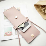 Transparent Touch Screen Cell Phone Bag PU Leather Shoulder Bag