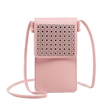 Transparent Touch Screen Cell Phone Bag PU Leather Shoulder Bag