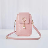 Mini Cross-body Phone Shoulder Bag Woven Pearl Tassel Cover Female Bag