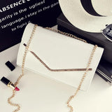 Hot Women Handbag Small V-Shape Chain Vintage Messenger Lady Shoulder Bag