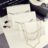 Hot Women Handbag Small V-Shape Chain Vintage Messenger Lady Shoulder Bag