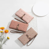Women's Long Wallet with Zipper Wrist Strap