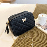 Butterfly Messenger Bag Small Square Leather Women Handbag