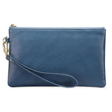 Women's Cow Leather Wallet Long Zipper Handbag Phone Bag Wallet