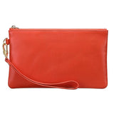 Women's Cow Leather Wallet Long Zipper Handbag Phone Bag Wallet
