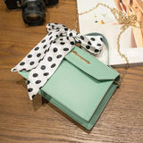 Solid Colors Crossbody Bag Retro Scarf Chain Handbag