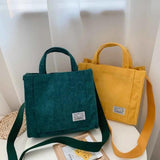 Corduroy Shoulder Bag Small Canvas Handbag Tote Female Crossbody Bag