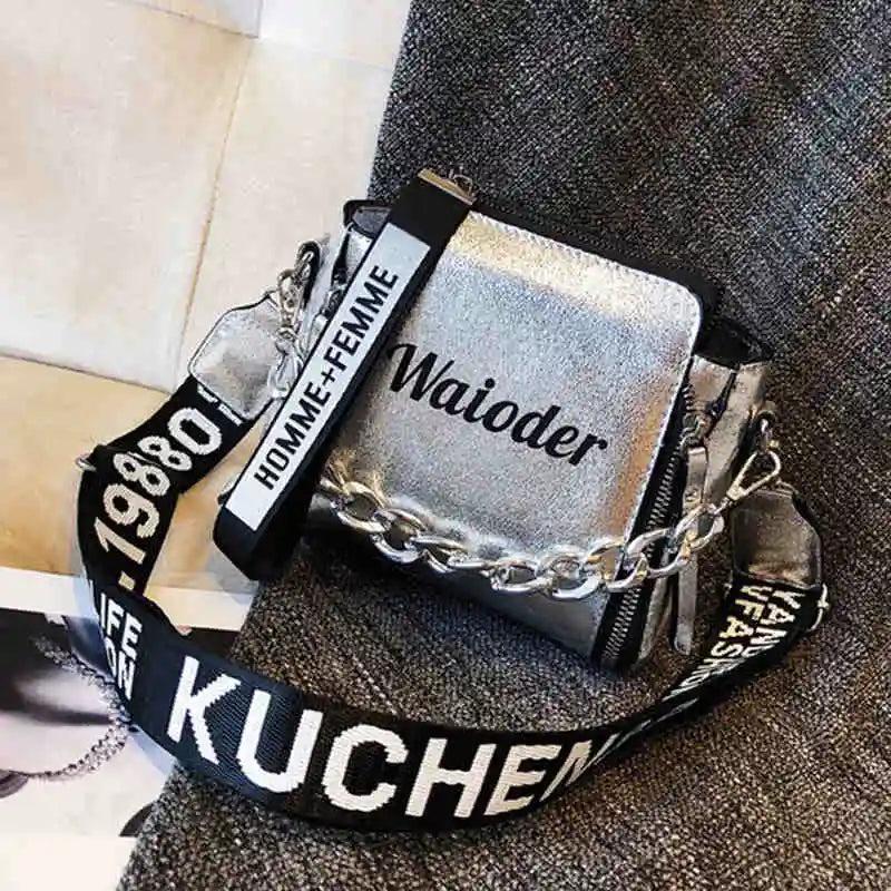 Holiday PU Messenger Crossbody Women Letter Shoulder Bag