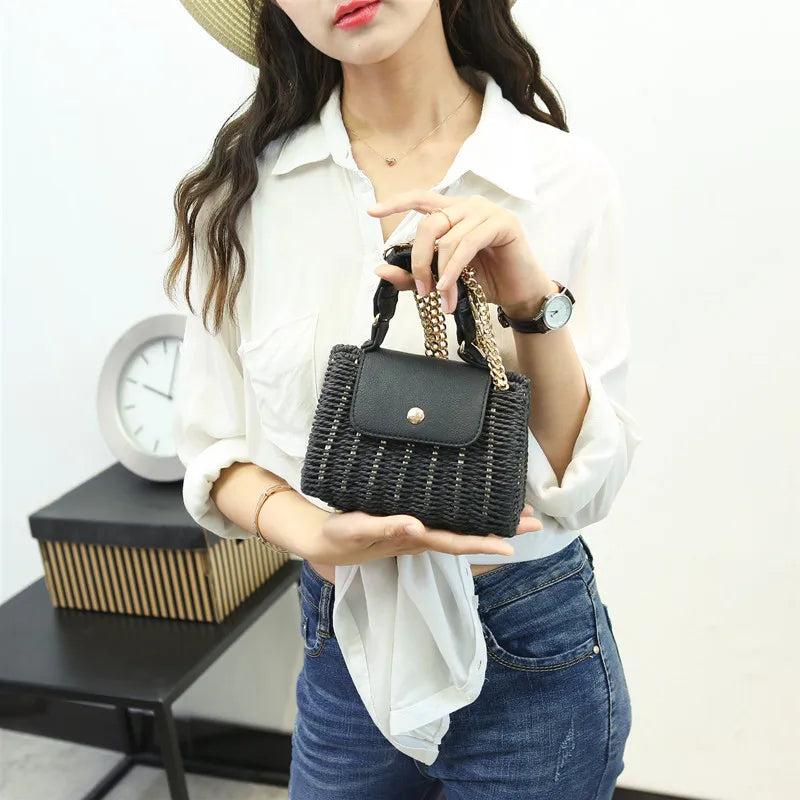 Bohemia Woven Rattan Shoulder Bag for Women