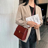 Vintage Leather Crossbody Bag for Women Shoulder Messenger Handbag