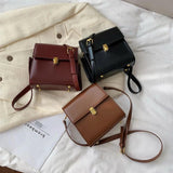 Vintage Leather Crossbody Bag for Women Shoulder Messenger Handbag