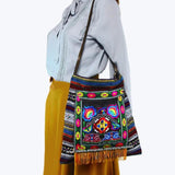 Vintage Hmong Tribal Ethnic Thai Boho Crossbody Bag Embroidery Tapestry