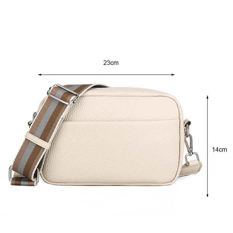 Classic Leather Shoulder Bag Wide Strap Crossbody Messenger Handbags
