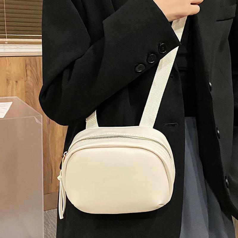 Tassel Small Messenger Bag For Women Soft Solid Crossbody Shoulder Bag