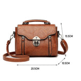 Vintage Women Shoulder Bag Solid Crossbody Bag PU Leather Solid Small Purse