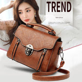 Vintage Women Shoulder Bag Solid Crossbody Bag PU Leather Solid Small Purse