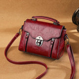 Vintage Women Shoulder Bag Solid Crossbody Bag PU Leather Solid Small Purse