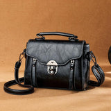 Vintage Women Shoulder Bag Solid Crossbody Bag PU Leather Solid Small Purse
