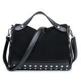 Women Faux Leather Shoulder Bag CrossBody Rivet Matte Tote