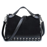 Women Faux Leather Shoulder Bag CrossBody Rivet Matte Tote