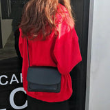 Vintage Women Crossbody Bag Solid PU Leather Female Messenger Bags Handbag