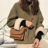 Vintage Women Crossbody Bag Solid PU Leather Female Messenger Bags Handbag