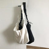 Female Canvas Drawstring Shoulder Bag for School