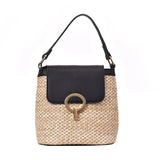 Vintage Women Beach Bucket Shoulder Flap Handbags