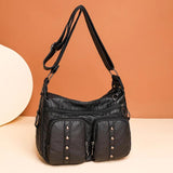 Leather Crossbody Bag Riveted Handbags Female Shoulder Totes Purse