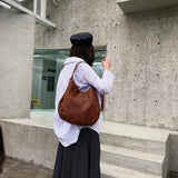 Retro Soft Leather Women's Tote Bag Multi-compartment Handbag