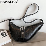 Stone Pattern Saddle Crossbody Bag for Women Eyelet Chain Handbags