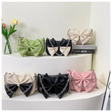 Women Messenger Bags Big Bow Soft Pu Leather Female Crossbody Shoulder Hand Bags