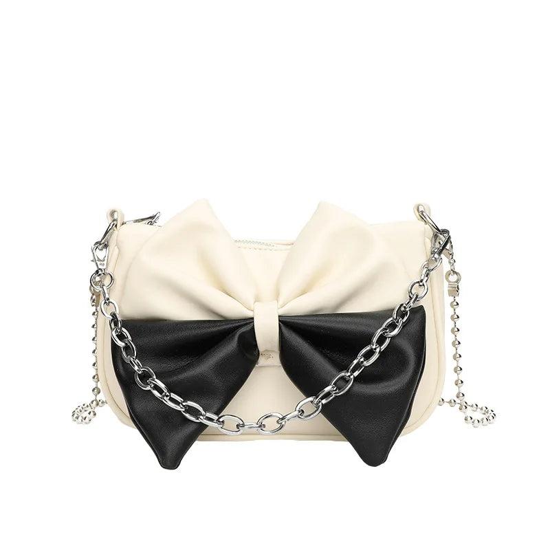 Women Messenger Bags Big Bow Soft Pu Leather Female Crossbody Shoulder Hand Bags