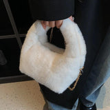 Mink Fur Handbag Ladies Shoulder Bags Winter Plush Shopper Tote Bags