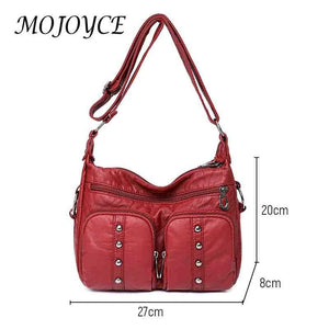 Soft PU Leather Tote Bag with Multi-pocket - Weekend Vacation