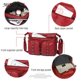Soft PU Leather Tote Bag with Multi-pocket - Weekend Vacation