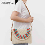 Vintage Straw Woven Envelope Bag Wallet Casual Portable Soft Solid