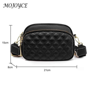 Cowhide Leather Messenger Handbag Multi-layer Pocket Camera Shoulder Bag