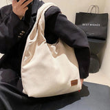 Corduroy Shoulder Bag Winter Large Capacity Totes Bag Women's Handbag