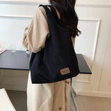Corduroy Shoulder Bag Winter Large Capacity Totes Bag Women's Handbag