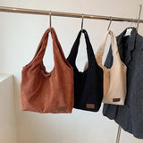 Corduroy Shoulder Bag Winter Large Capacity Totes Bag Women's Handbag