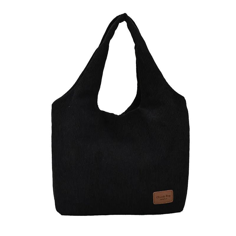 Corduroy Shoulder Bag Winter Large Capacity Totes Bag Women's Handbag