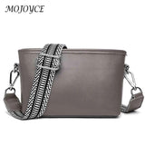 1st Layer Cowhide Crossbody Bag Wide Fabric Strap Women Handbags