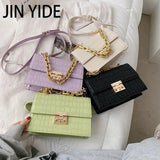 Thick Chain Crossbody Bag Leather Satchel Purse