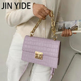 Thick Chain Crossbody Bag Leather Satchel Purse