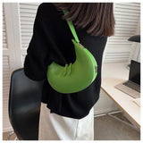 Candy Small PU Shoulder Armpit Purses Ins Women Hand Bags Clutch Half Moon