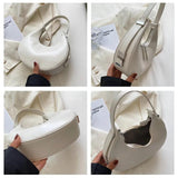 Candy Small PU Shoulder Armpit Purses Ins Women Hand Bags Clutch Half Moon