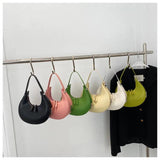 Candy Small PU Shoulder Armpit Purses Ins Women Hand Bags Clutch Half Moon