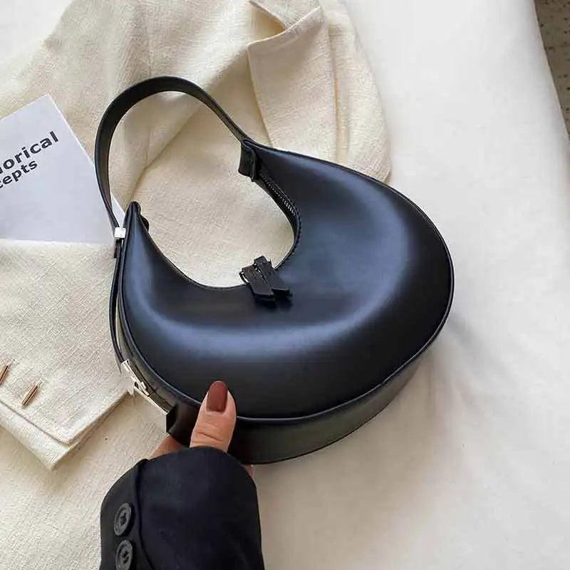 Candy Small PU Shoulder Armpit Purses Ins Women Hand Bags Clutch Half Moon